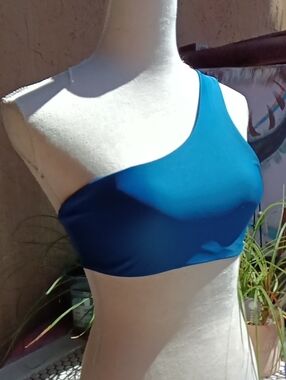 Beach Riot Ella One Shoulder Swim Top Marine Blue Size Medium Like New EUC
